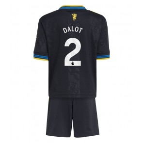 Manchester United Diogo Dalot #2 Tredjetrøje Børn 2025-26 Kortærmet (+ Korte bukser)